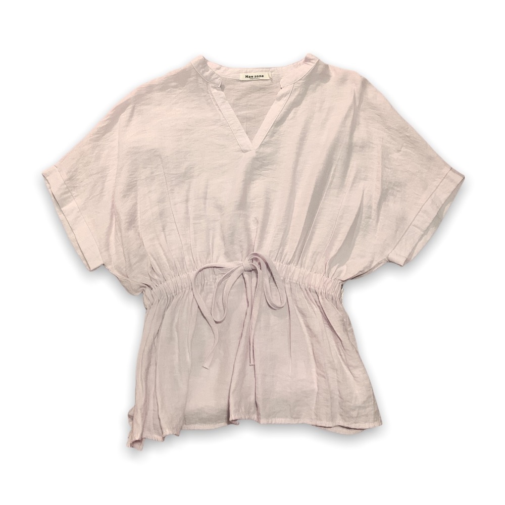 Light Pink Batwing Short Sleeve Top